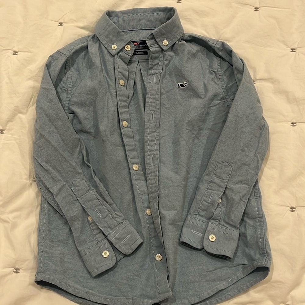 Vineyard Vines Whale Shirt Boys Size 5 Oxford